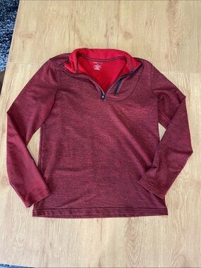 Swiss Tech Men's Red Marled Quarter-Zip Pullover